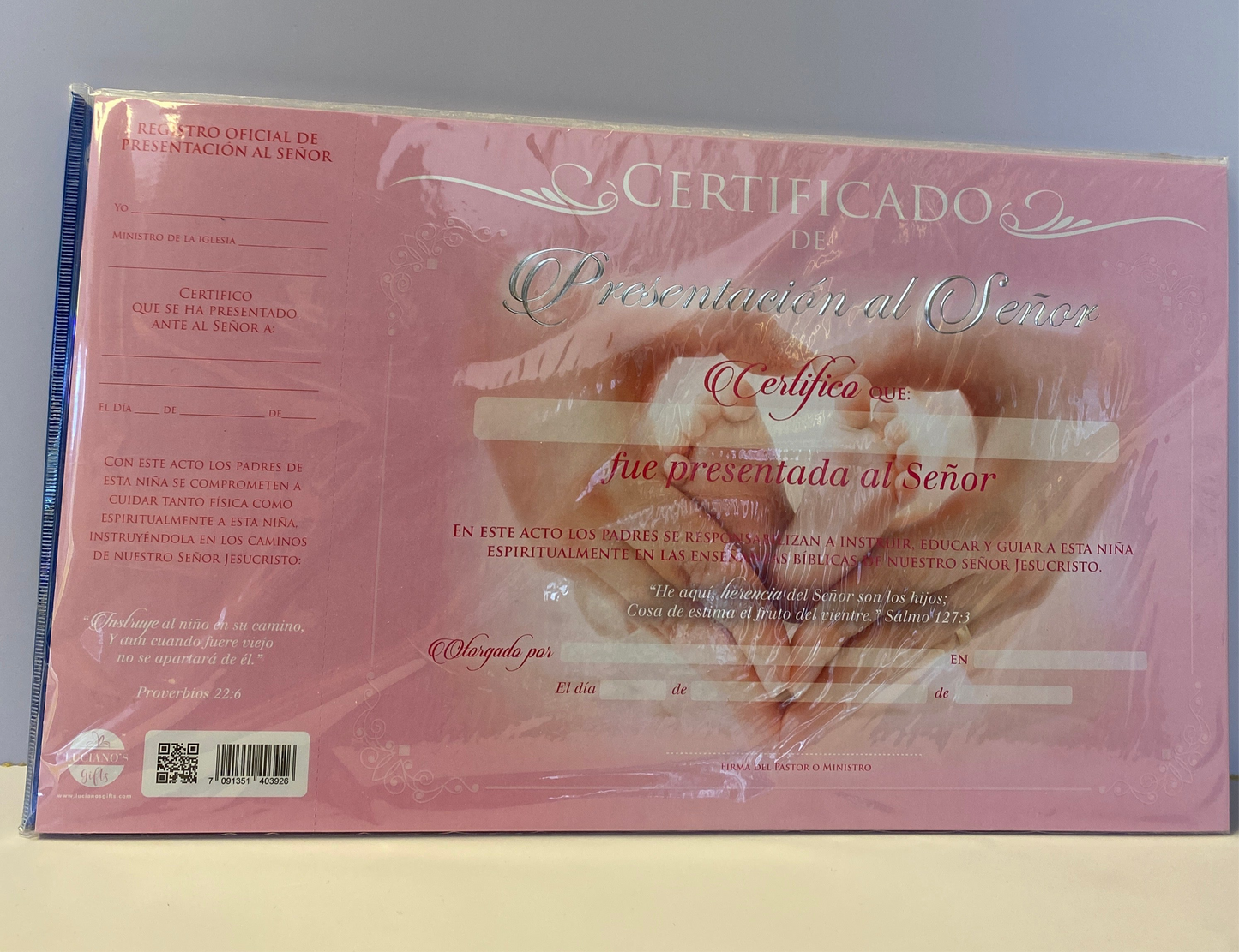 Certificado de Presentación al Señor (Rosa)