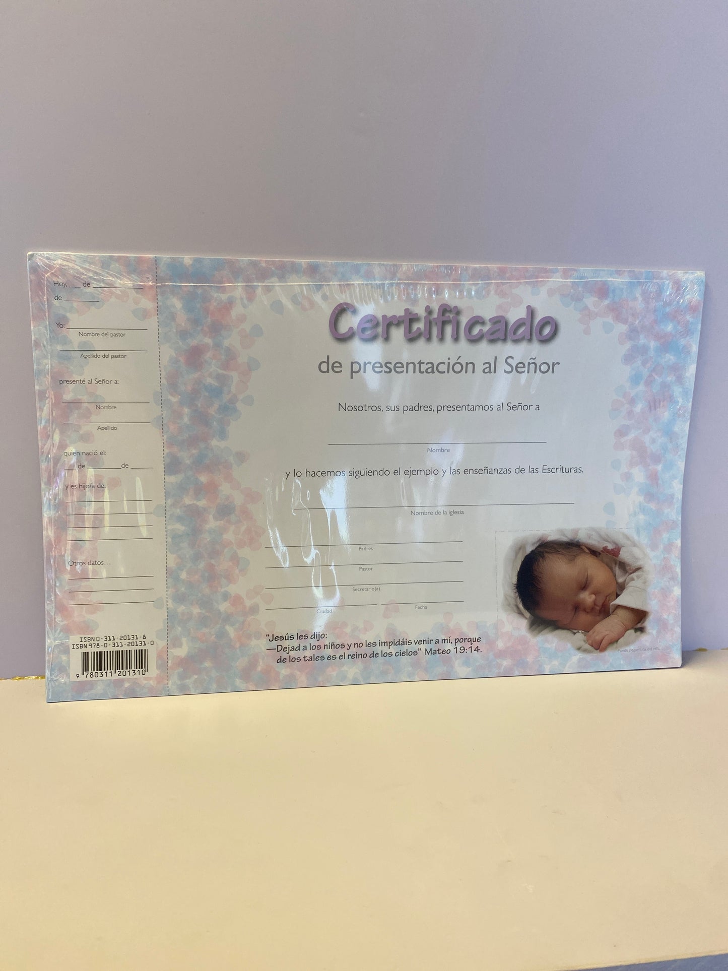 Certificado de Presentación al Señor Blancos