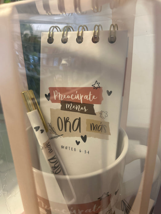 Kit Taza,Libreta,Bolígrafo Mateo 6:34